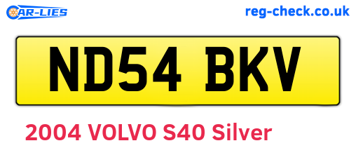 ND54BKV are the vehicle registration plates.
