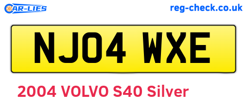 NJ04WXE are the vehicle registration plates.