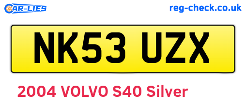 NK53UZX are the vehicle registration plates.