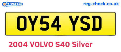 OY54YSD are the vehicle registration plates.