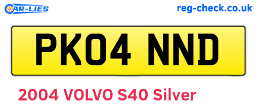 PK04NND are the vehicle registration plates.