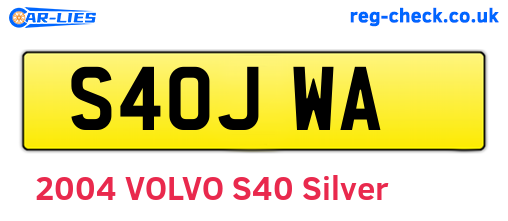 S40JWA are the vehicle registration plates.