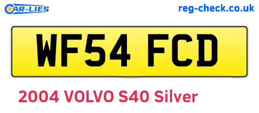 WF54FCD are the vehicle registration plates.