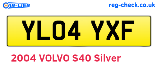 YL04YXF are the vehicle registration plates.