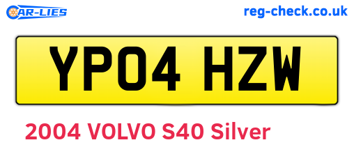 YP04HZW are the vehicle registration plates.