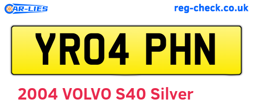 YR04PHN are the vehicle registration plates.