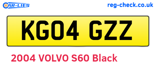 KG04GZZ are the vehicle registration plates.
