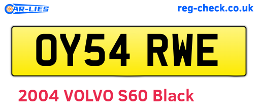 OY54RWE are the vehicle registration plates.