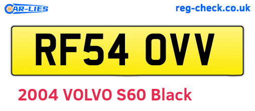 RF54OVV are the vehicle registration plates.