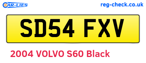 SD54FXV are the vehicle registration plates.