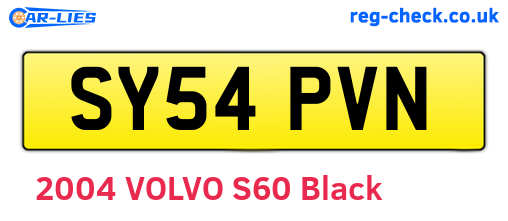 SY54PVN are the vehicle registration plates.