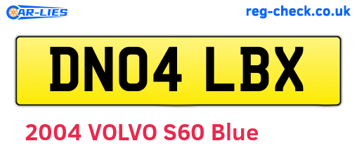 DN04LBX are the vehicle registration plates.