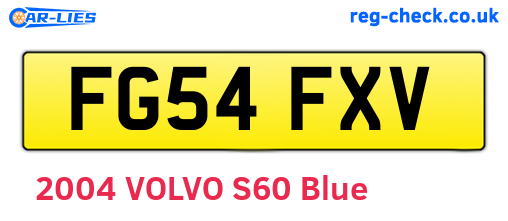 FG54FXV are the vehicle registration plates.