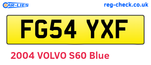 FG54YXF are the vehicle registration plates.