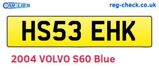 HS53EHK are the vehicle registration plates.