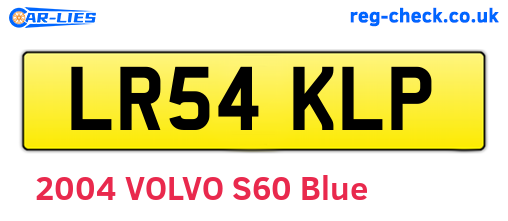 LR54KLP are the vehicle registration plates.