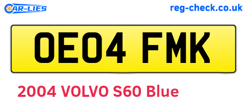 OE04FMK are the vehicle registration plates.
