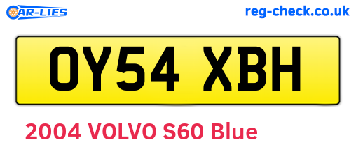 OY54XBH are the vehicle registration plates.