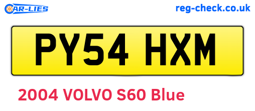 PY54HXM are the vehicle registration plates.