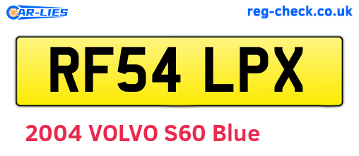 RF54LPX are the vehicle registration plates.