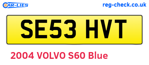 SE53HVT are the vehicle registration plates.