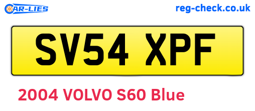 SV54XPF are the vehicle registration plates.
