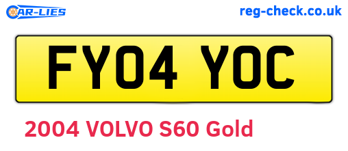 FY04YOC are the vehicle registration plates.