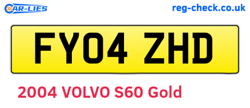 FY04ZHD are the vehicle registration plates.