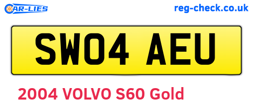 SW04AEU are the vehicle registration plates.
