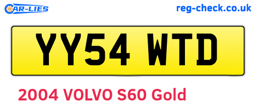 YY54WTD are the vehicle registration plates.