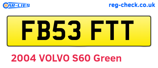 FB53FTT are the vehicle registration plates.