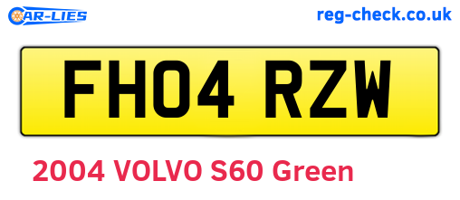 FH04RZW are the vehicle registration plates.