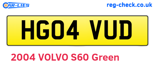 HG04VUD are the vehicle registration plates.