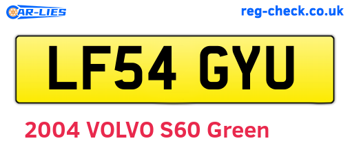 LF54GYU are the vehicle registration plates.