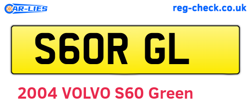 S60RGL are the vehicle registration plates.