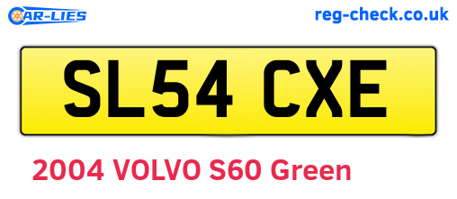 SL54CXE are the vehicle registration plates.