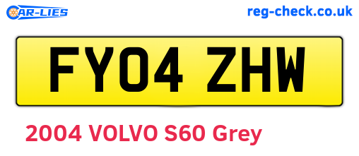 FY04ZHW are the vehicle registration plates.