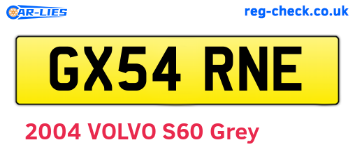 GX54RNE are the vehicle registration plates.