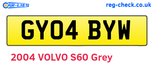 GY04BYW are the vehicle registration plates.