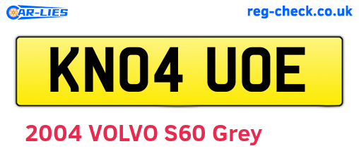 KN04UOE are the vehicle registration plates.