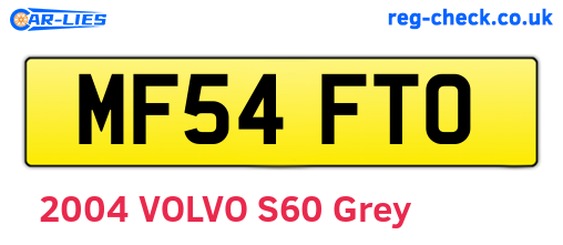 MF54FTO are the vehicle registration plates.