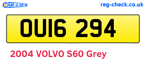 OUI6294 are the vehicle registration plates.