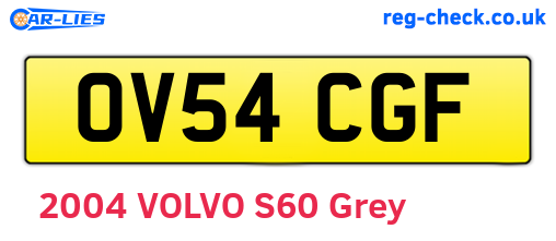 OV54CGF are the vehicle registration plates.