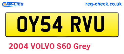 OY54RVU are the vehicle registration plates.