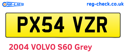PX54VZR are the vehicle registration plates.