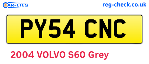 PY54CNC are the vehicle registration plates.