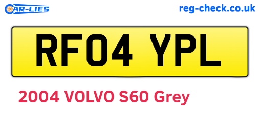 RF04YPL are the vehicle registration plates.