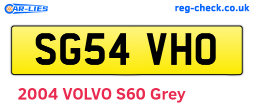 SG54VHO are the vehicle registration plates.