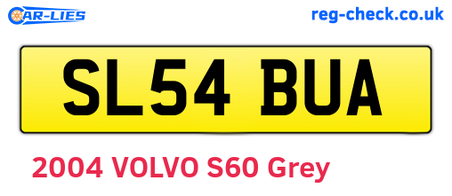 SL54BUA are the vehicle registration plates.