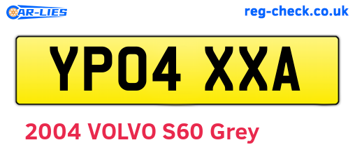 YP04XXA are the vehicle registration plates.